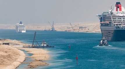 cruise ships crossing Suez