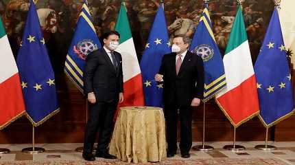 Mario Draghi with Giuseppe Conte