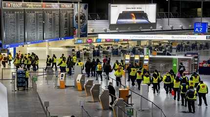 Security employees strike in Germany airport 