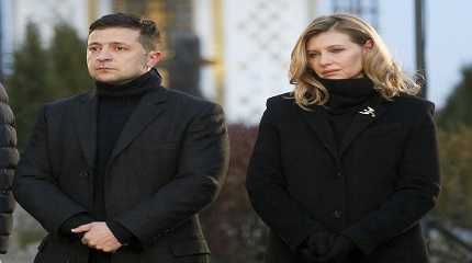 Ukraine President Volodymyr Zelenskyy and his wife Olena