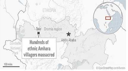 Image of ethnic violence in Ethiopia.