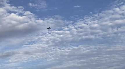 airplane circles over Mississippi 