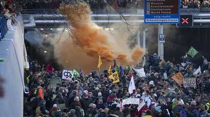 Extinction Rebellion activists and sympathisers blocked road