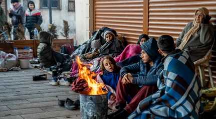 Eartquake affected families in Syria