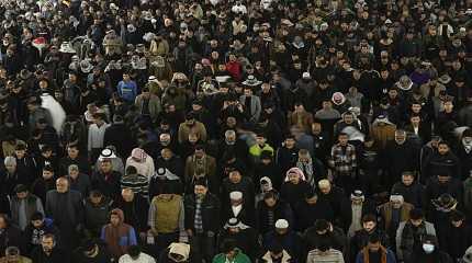 Shiite pilgrims march