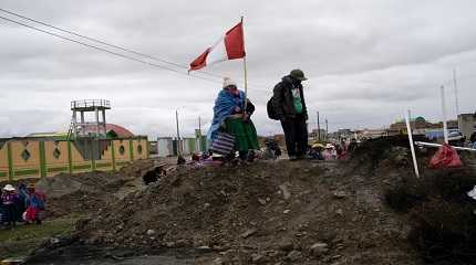 protester in Peru