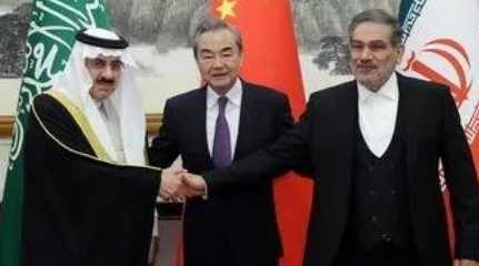 Ali Shamkhani, Wang Yi n Musaid Al Aiban