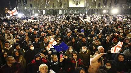 massive protests in Georgia 