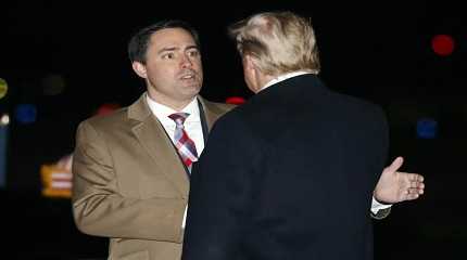 Donald Trump greets Frank LaRose