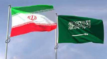 Iran and Saudi Arabia flags