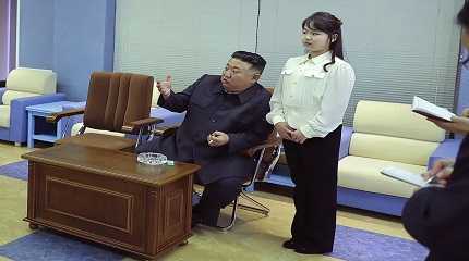 Kim Jong Un and his daughter