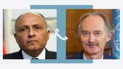 Sameh Shoukry call Geir Pedersen