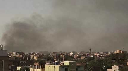 Smoke rises in Khartoum