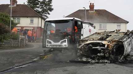 Car set alight in UK