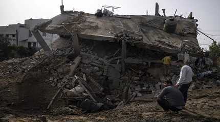 Israeli airstrike in Deir al-Balah central Gaza Strip