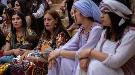 Yazidi community at Lalish Temple in Iraq