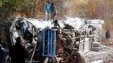 bus hit a truck in Zambia