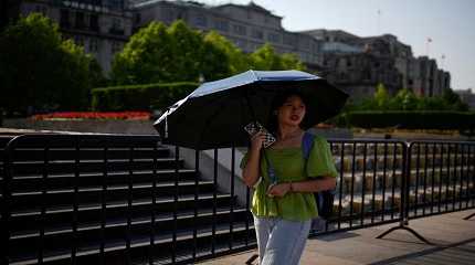 hot day in Shanghai, China