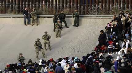 Migrants at the U.S. border with Mexico