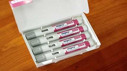 selection of injector pens for the Wegovy weight loss drug