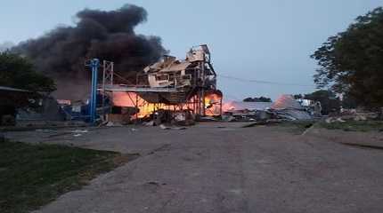 grain warehouse destroyed by a Russian missile strike