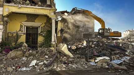 buildings destroyed during the earthquake