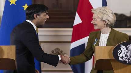 Britain’s Prime Minister Rishi Sunak and EU Commission President Ursula von der Leyen