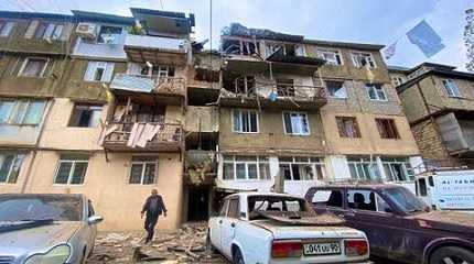 damaged residential building,.