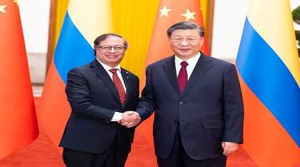 Chinese President Xi Jinping with Colombian President Gustavo Francisco Petro Urrego