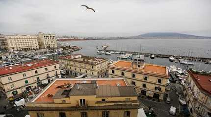 view of Naples gulf and Vesuvio volcano