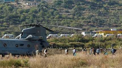 Indian Workers rescued from a collapsed tunnel 