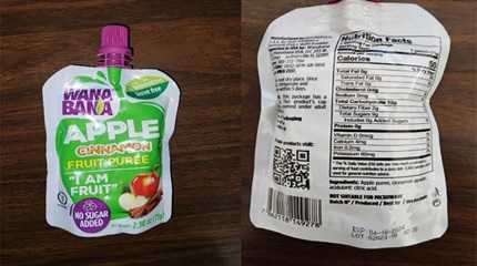 WanaBana apple cinnamon fruit puree pouch