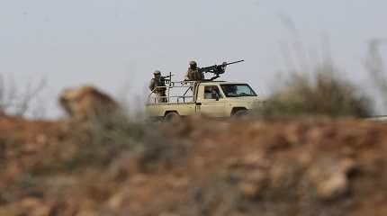 Jordanian soldiers patrol