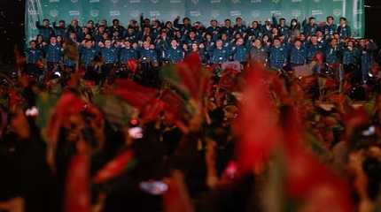  Lai Ching te and his running mate Hsiao Bi khim attend a rally