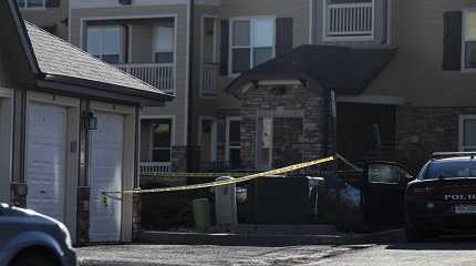 Police tape marks a crime scene