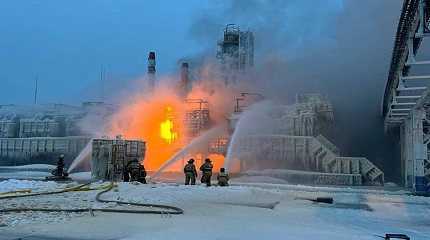 fire fighters extinguish the blaze