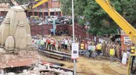 Temple being demolished