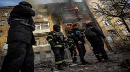 residential building hit by a Russian military strike