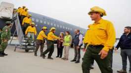 Fire fighter from Mexico and Colombia