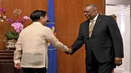 Lloyd James Austin III shake hands  Ferdinand Marcos Jr