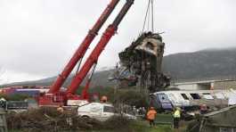 Cranes remove debris