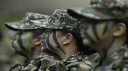 Female training at a military base