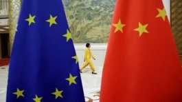 EU and China flags