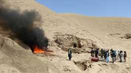 Afghan security burn down drug processing facilities