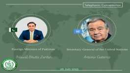 Bilawal Bhutto Zardsri held a telephonic call with Antonio Guterres