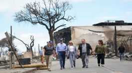 Joe Biden and first lady Jill Biden visit the fire ravaged town