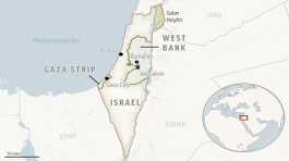 map of Israel and the Palestinian Territories..