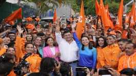 Opposition presidential hopeful Maria Corina Machado and Freddy Superlano