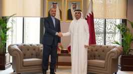 Hossein Amir Abdollahian and Sheikh Mohammed bin Abdulrahman Al Thani