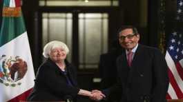 US Treasury Secretary Janet Yellen and Mexican Finance Minister Rogelio Ramírez de la O. 